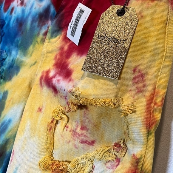 NWT 🌈 VIBRANT MIU BRAND🌈 TIE DYE JEANS SZ: 25 - Picture 6 of 9